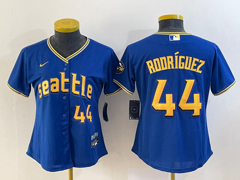 Youth Seattle Mariners #44 Julio Rodriguez Royal 2023 City Connect With Patch Stitched Baseball Jersey